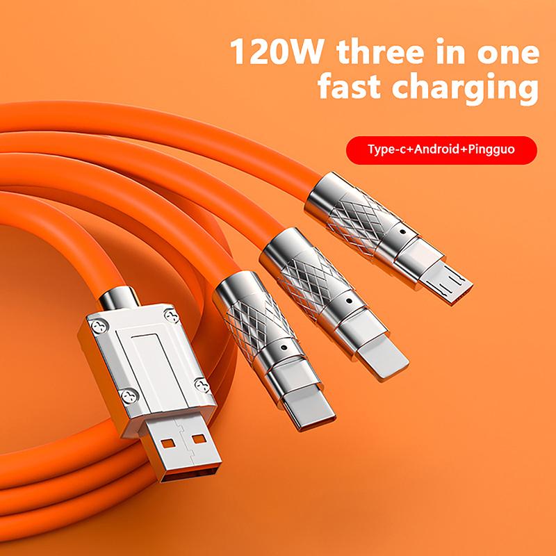 3 in 1 Silicon Fast charging data cable