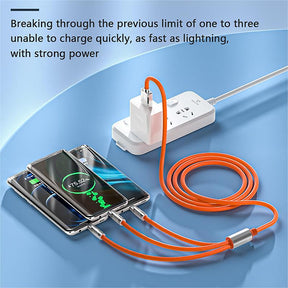 3 in 1 Silicon Fast charging data cable