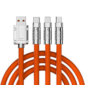 3 in 1 Silicon Fast charging data cable