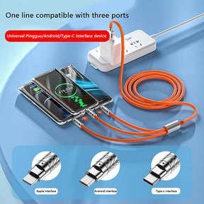 3 in 1 Silicon Fast charging data cable