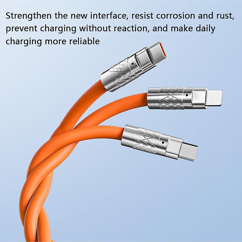 3 in 1 Silicon Fast charging data cable