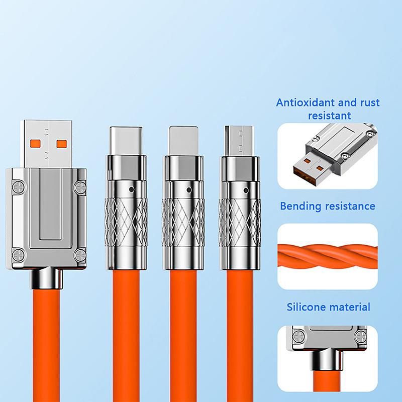 3 in 1 Silicon Fast charging data cable