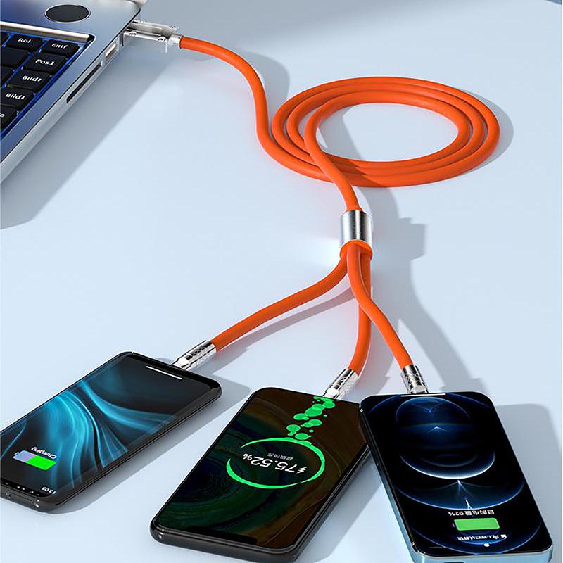 3 in 1 Silicon Fast charging data cable